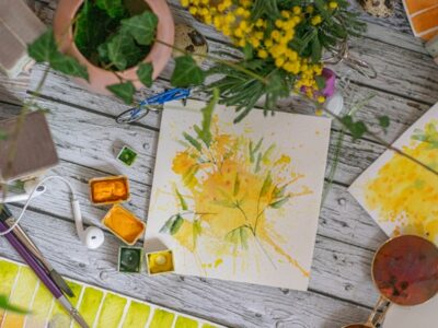 koníčky - malba květiny na stole